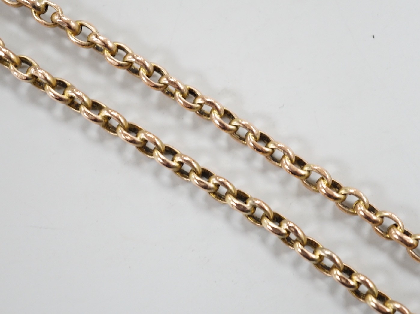 A 9ct oval link chain, 46cm, 7.4 grams.